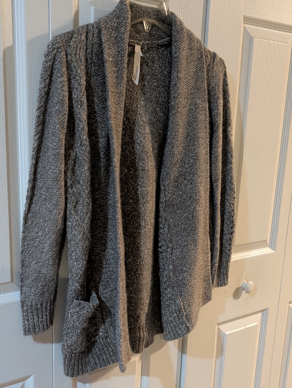 Cozy Open-Front Women's Cardigan Sweater - Gray